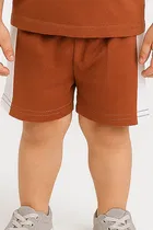 Solid Cotton Blend Top & Bottom Set for Boys 