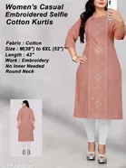 Cotton Embroidered Kurti for Women 