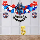 Super Man Theme 1st Birthday Balloon Decoration Kit For Kids, Multicolor, Pack Of 48