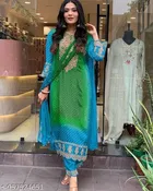 Salwar Suit With Print Embroidery and Dupatta for Women 