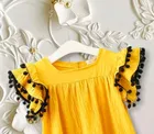Cotton Blend Solid Frock for Girls 