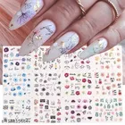 12 Sheets Floral Nail Art Stickers (Multicolor, Set of 1)