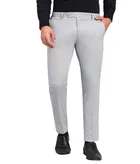 Slim Fit Trousers for Men (Light Grey, 36)