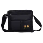 Polyester Small Messenger Crossbody Bag for Men (Black, 12 inches)