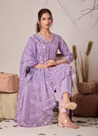Cotton Printed Kurta with Pant & Dupatta for Women 