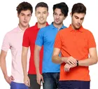 Polo Solid Pack of 4 T-shirts for Men 