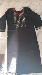 Rayon Slub Printed Kurti for Women 