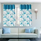 Alaqsa Blue Floral Polyester Window Curtain 5ft Pack of 1