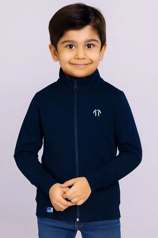 Rexine Full Sleeves Jacket for Boys (Navy Blue, 4-6 Years)