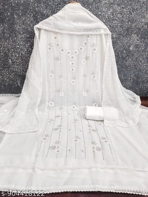 Georgette Punjabi/All Over Suits for Women (6.45 meter (XL)