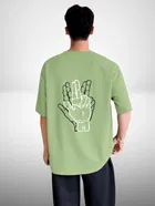 Cotton Round Neck Printed Oversized T-Shirt for Men 