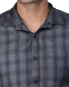 Cotton Blend Full Sleeves Chequered Shirt for Men 