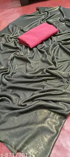 Lycra Solid Saree for Women 