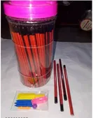 Posshe Hexa Writing Pencils with Jar & Cricket Theme Erasers Set 