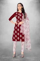 Cotton Slub Unstitched Dress Material for Women 