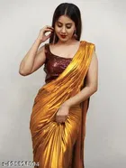 Lycra Solid Saree for Women 