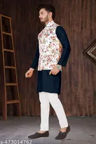 Cotton Button Kurta Set for Men 