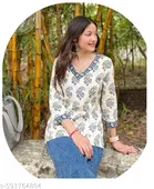 Floral Cotton Regular Kurti for Women 
