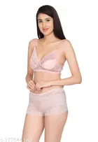 Polycotton Bra with Panty for Women 