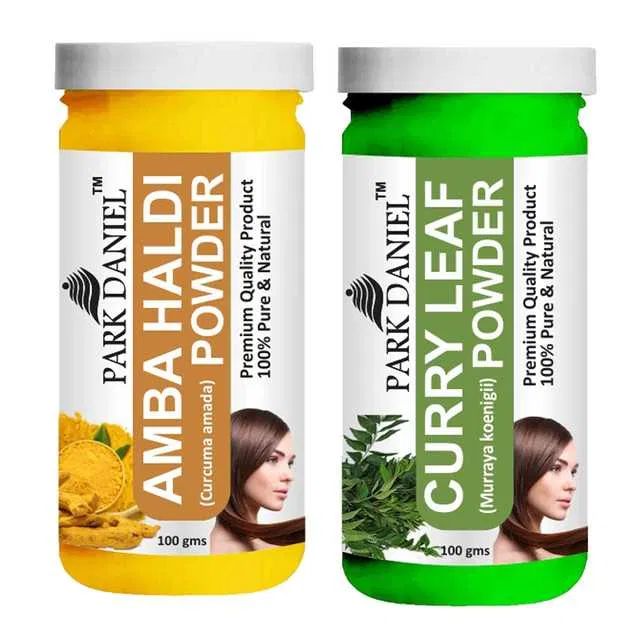 Park Daniel 100% Pure & Natural Amba Haldi Powder & Curry Leaf Powder (Pack Of 2, 100 g) (SE-588)
