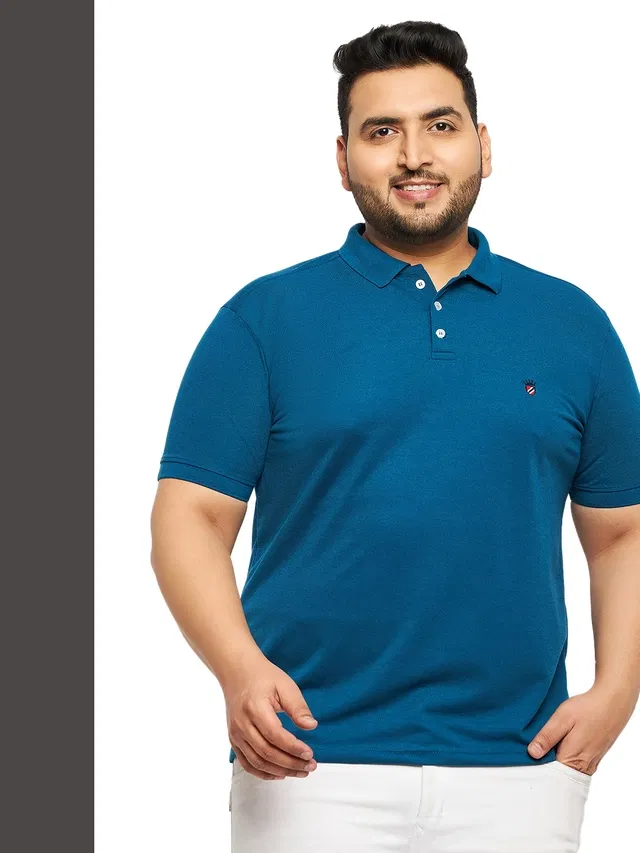Casual Polo T-shirt for Men (Navy Blue, 4XL)