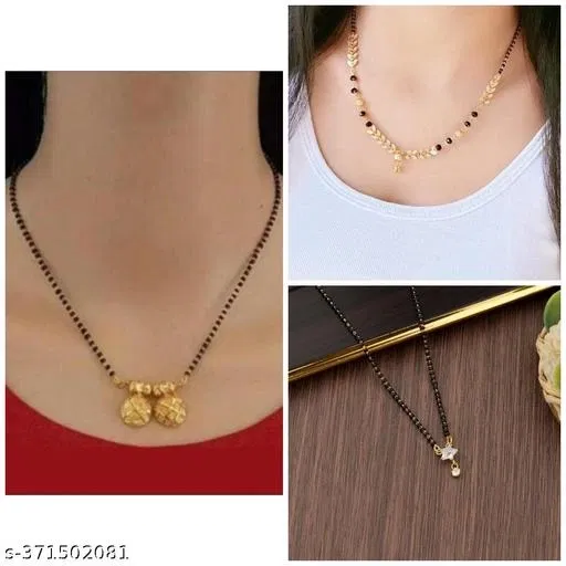 Alloy Mangalsutra for Women (Multicolor, Pack of 3)