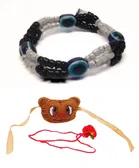 Synthetic 2 Pcs Rakhi with Bracelet for Kids 