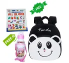 Combo of Fabric School Bag, Water Bottle with All in One Book for Kids 