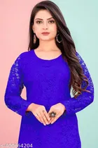 Net Kurti for Women,  Light Blue  