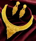 Alloy Choker Necklace with Earrings for Women 