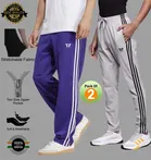 Cotton Blend Regular Fit Track Pants for Men (Multicolor, S) (Pack of 2)