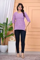 Cotton Striped Short Kurti for Women 