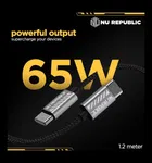 Nu Republic Blaze Flash 65W Type-C to Type-C Nylon braided 1.25m Data Fast Charging Cable 