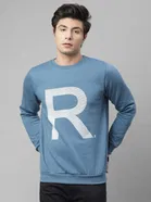 Rigo Men's Printed Round Neck Full Sleeves Fleece Sweatshirt 