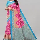 Art Silk Printed Saree for Women (Pink, 6 m)