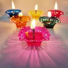 Plastic 3D Shadow Reflection Floating Diwali Diyas (Multicolor, Pack of 24)