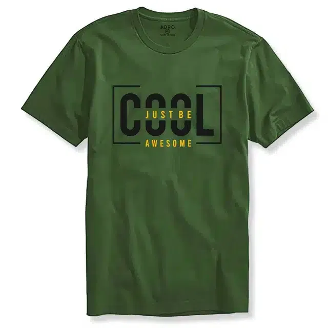 Crew Neck T-Shirt for Men (Green, M)