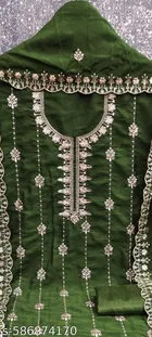 Vichitra Silk Punjabi/All Over Suits Semi-Stitched Suits 