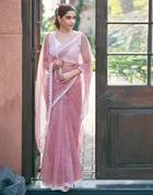 Net Embellished Saree for Women 