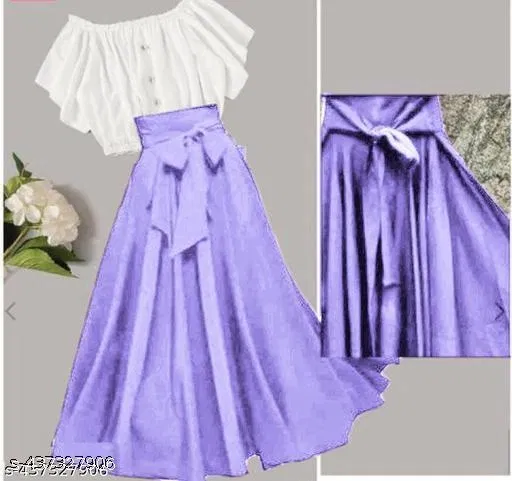 Polyester Solid Dress for Girls, Purple (8-9 Years)