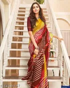Striped Saree with Unstitched Blouse for Women 