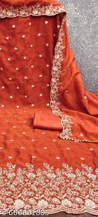 Rajputi Embroidered Vichitra Silk Unstitched Dress Material 