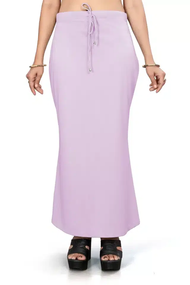 Lycra Solid Saree Petticoat for Women (Lavender, M)