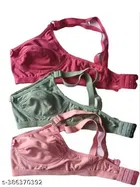 Cotton Blend Bra for Women, Multicolour, Pack of 3 