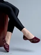 Shoetopia Maroon Printed Mesh Mules 