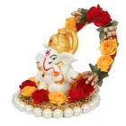 Decorative Rose Ganesha Polyresin Idols 10L X 8W X 8H Cm