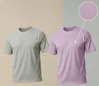 Polyester Round Neck T-shirt for Men, Multicolour, Pack of 2 