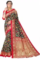कानूड़ा प्रिंट्स फैंसी विमेंस मैसूर आर्ट सिल्क प्रिंटेड साड़ी 
