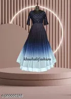Sequinned Pleated Ankle Length Georgette Kurti for Women 