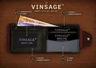 Synthetic Wallet for Men, Vintage Brown, Compact, Durable Build